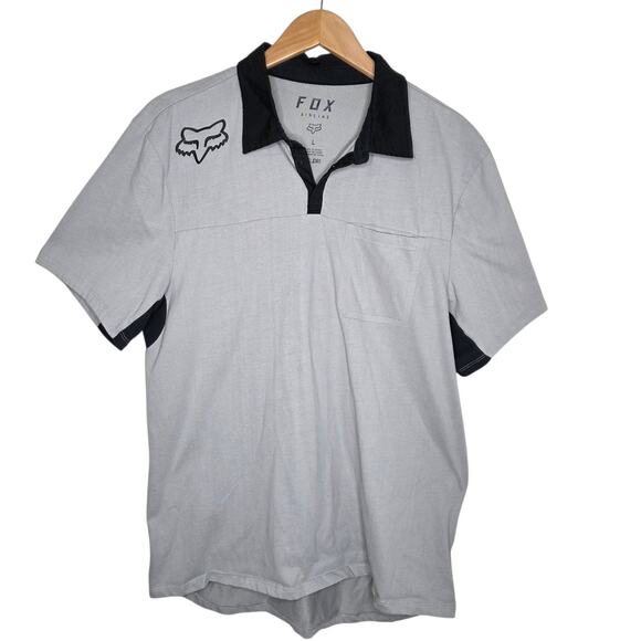 Fox Other - Fox Mens Airline Trudri Performance Polo Shirt Gray Short Sleeve SZ L Motocross